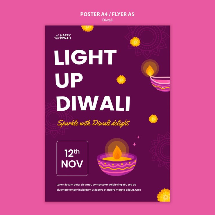 मुफ़्त PSD diwali  template design
