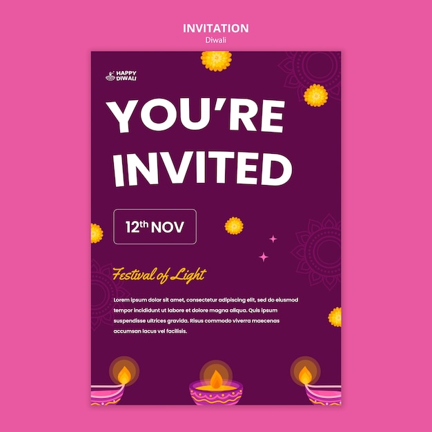 Free PSD diwali template design