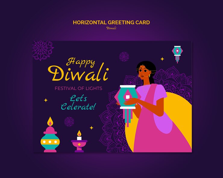 Free PSD diwali template design