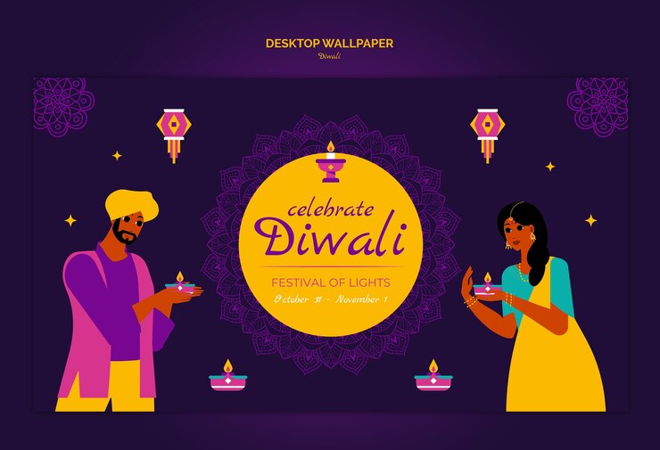 Free PSD diwali template design