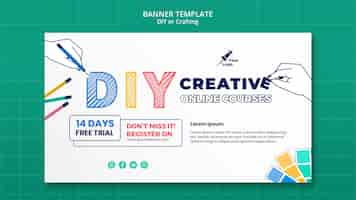 Free PSD diy or crafting banner template