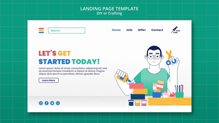 मुफ़्त PSD diy or crafting landing page