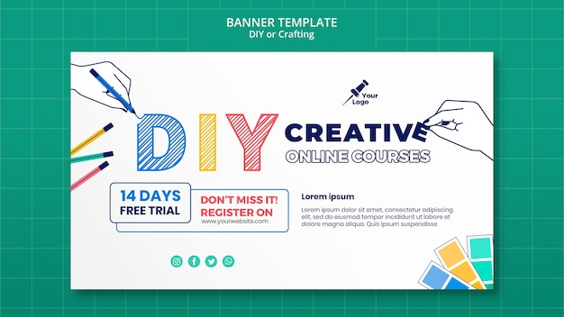 Diyまたはクラフトバナーテンプレート