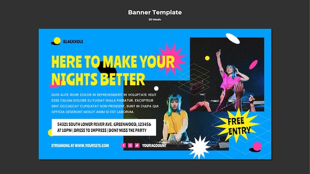 無料PSD dj音楽バナーテンプレート