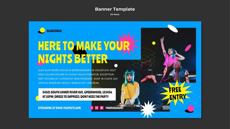 無料PSD dj音楽バナーテンプレート