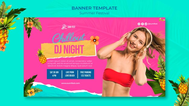 Шаблон Dj night banner