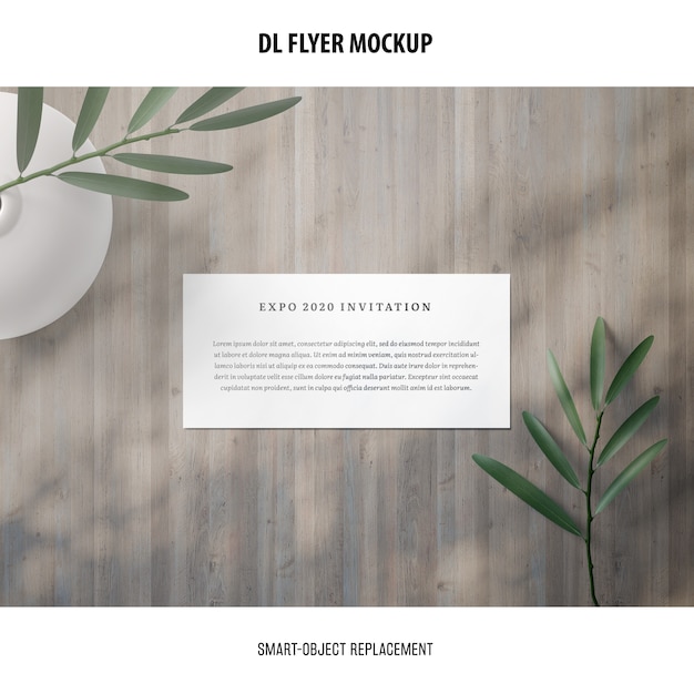 Бесплатный PSD dl flyer mockup