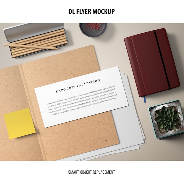 PSD gratuito dl flyer mockup