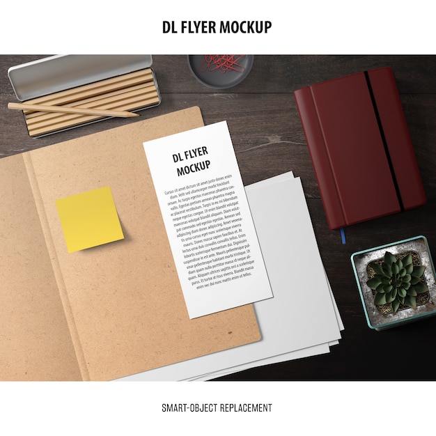 Free PSD dl flyer mockup