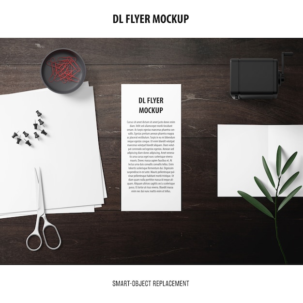 Бесплатный PSD dl flyer mockup