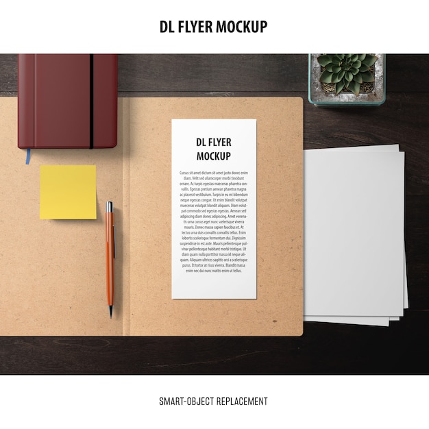 PSD gratuito dl flyer mockup