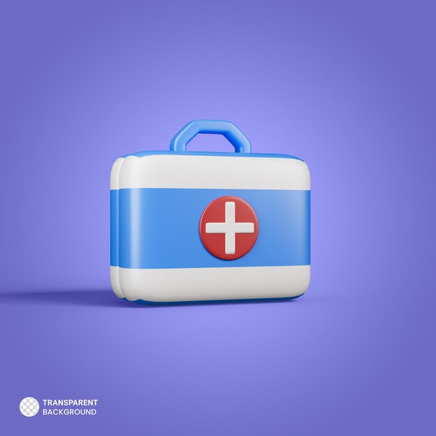 PSD gratuito icona della borsa del medico illustrazione di rendering 3d isolata