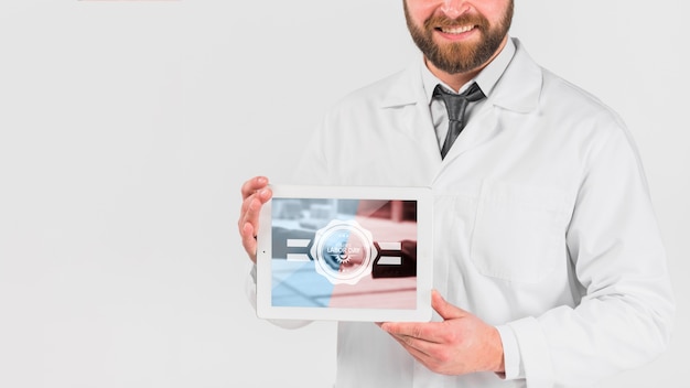 Download Mock up design withmedical doctor holding clipboard PSD file | Free Download
