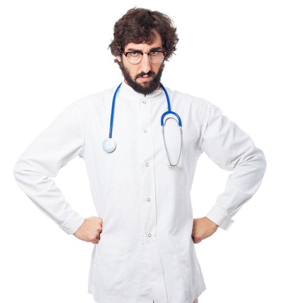 Free PSD doctor with hands in hips