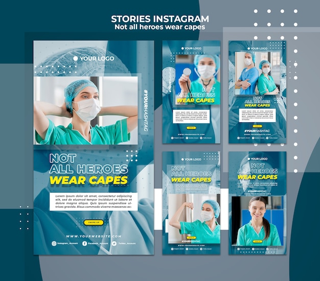 PSD gratuito i dottori delle storie di instagram dell'ospedale