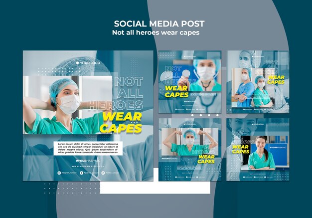 doctors at the hospital social media post template