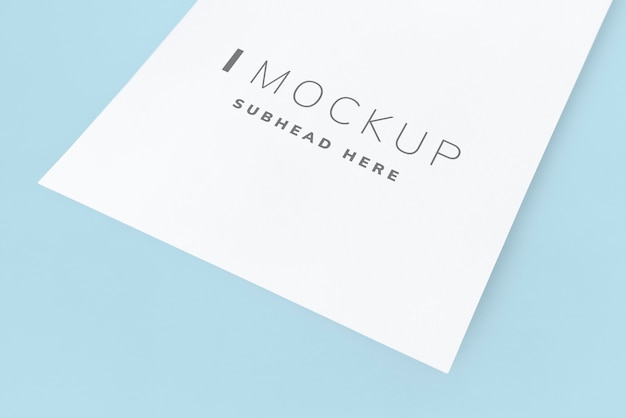 Free PSD document mockup on a plain background