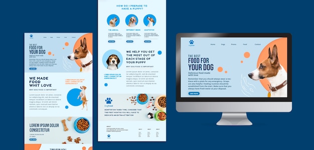 Free PSD dog food app and website template