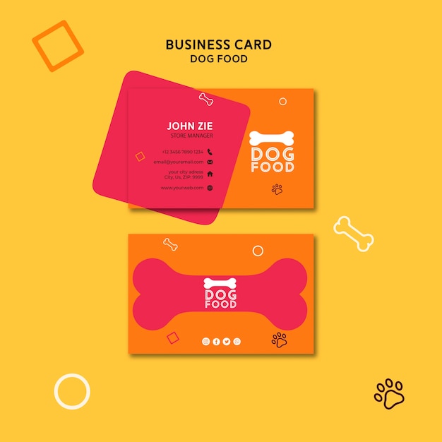 Dog food business card template