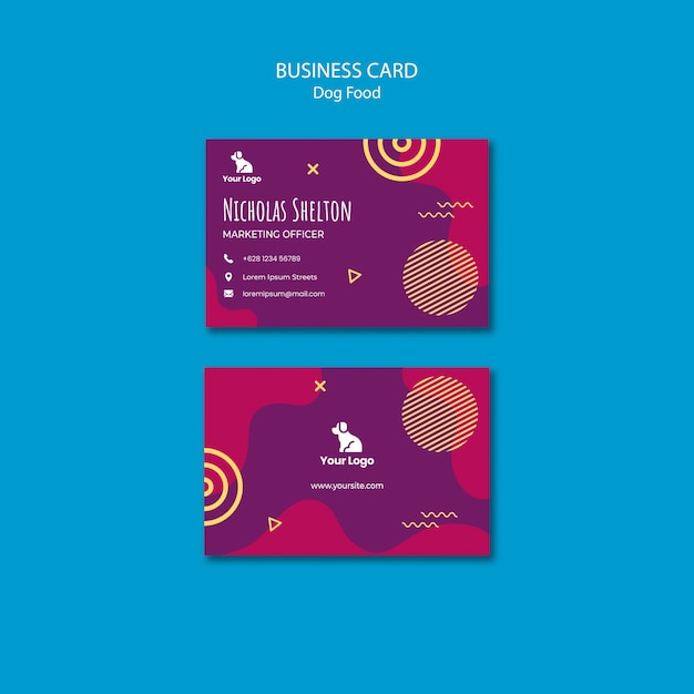 Dog food business card template