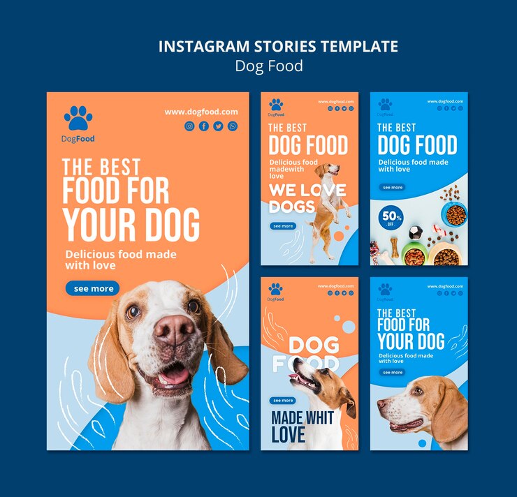 Free PSD dog food instagram stories template