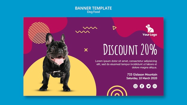 Free PSD dog food template banner