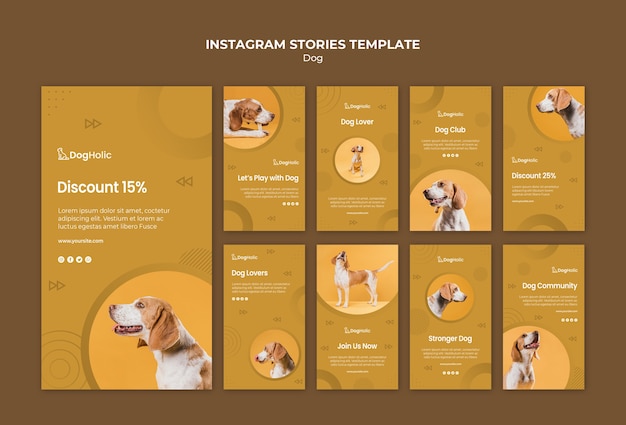 無料PSD 犬instagramストーリーコレクション