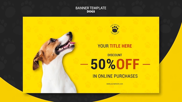 Free PSD dog online purchases banner template