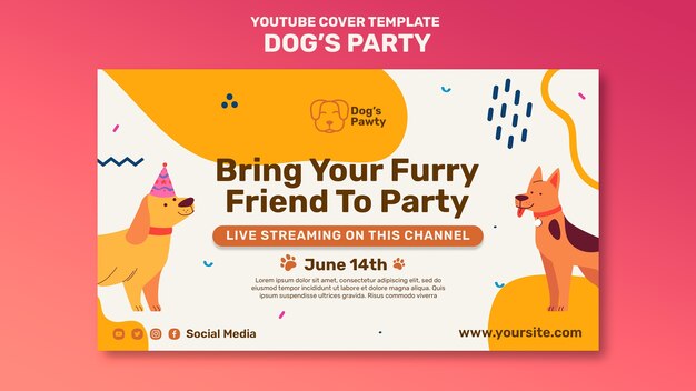 Free PSD dog party template design