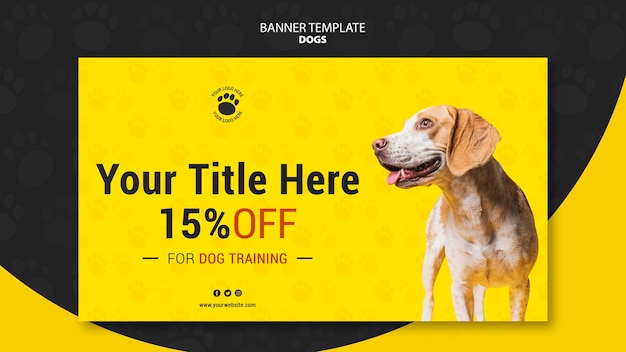 PSD gratuito modello dell'insegna di sconto di addestramento del cane