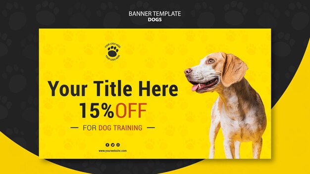 Dog training discount banner template