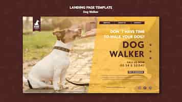 PSD gratuito design della pagina di destinazione del dog walker