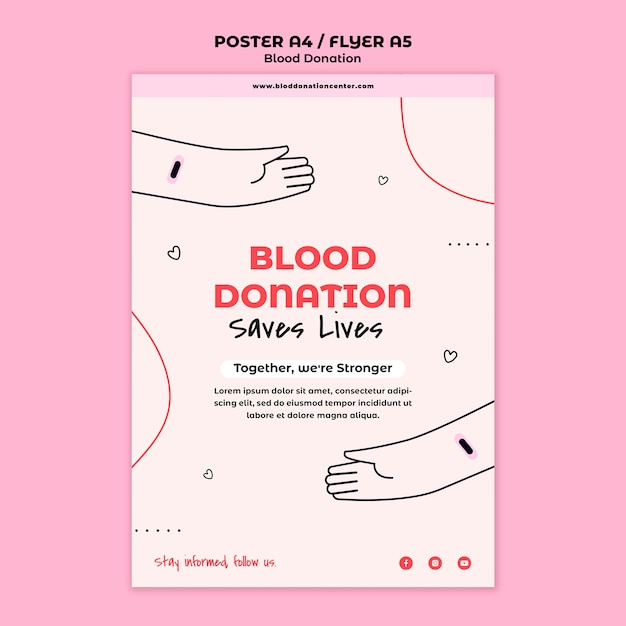 Free PSD donate blood awareness flyer template