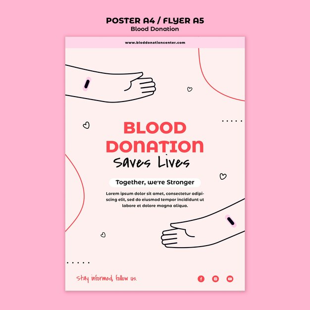 donate blood awareness flyer template