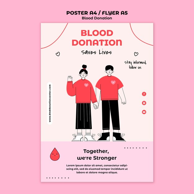 donate blood awareness poster template