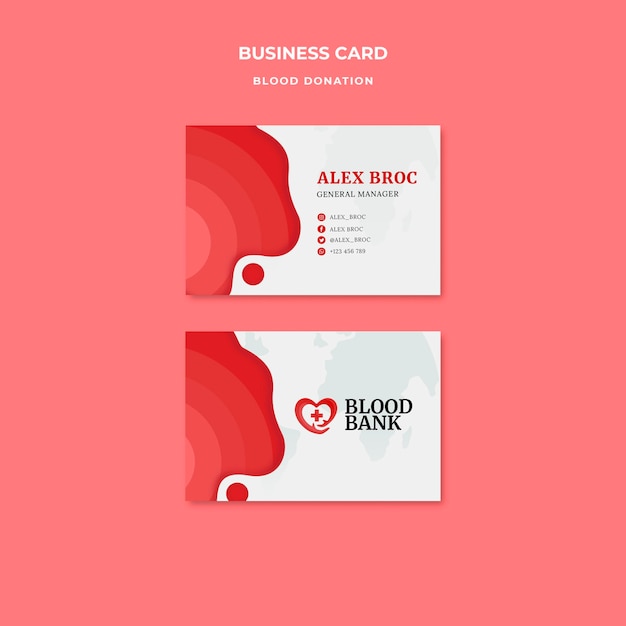 donate blood business card template