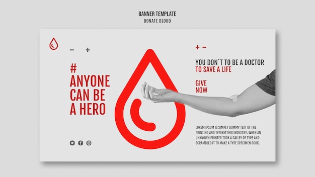 Free PSD donate blood campaign banner