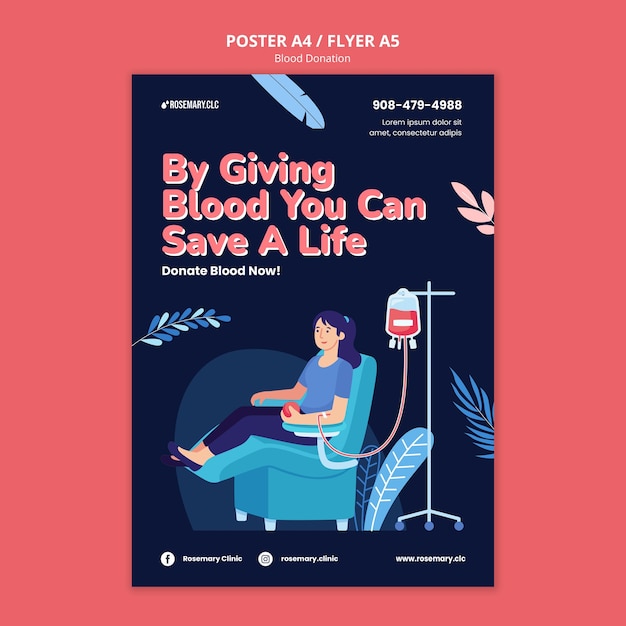 Donate blood poster template