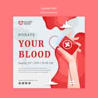 Free PSD donate your blood squared flyer template