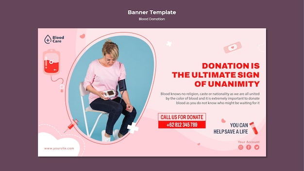 Donating blood banner template