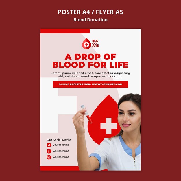 Donating blood poster template