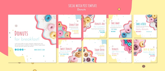 Donut concept social media post template