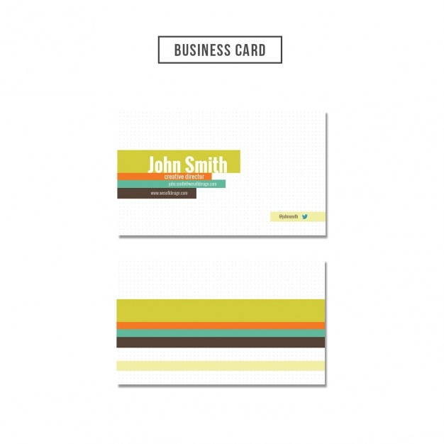 Free PSD dots textured business card with colored strapes