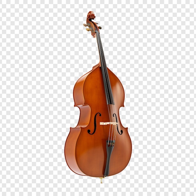 Free PSD double bass isolated on transparent background