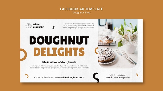 Free PSD doughnut shop facebook template