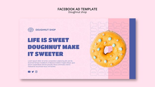 Free PSD doughnut shop facebook template