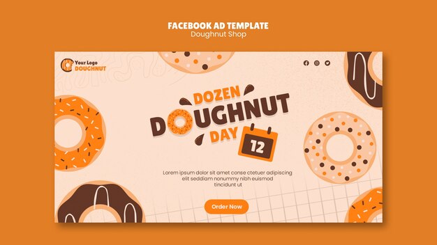 Free PSD doughnut shop facebook template