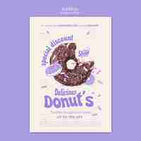 Free PSD doughnut shop flyer template