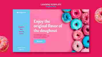 Free PSD doughnut shop landing page template