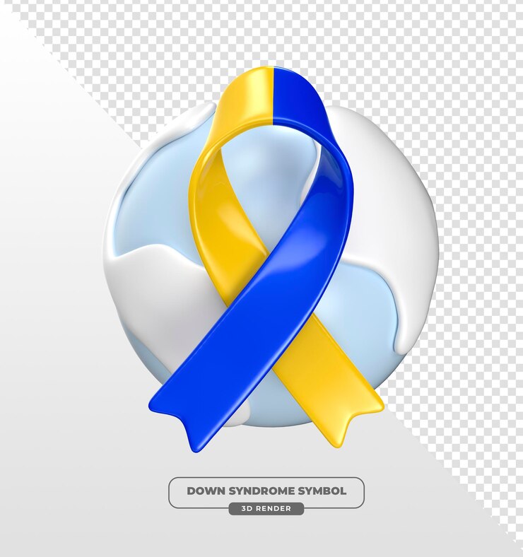 Бесплатный PSD лента осведомленности о синдроме дауна